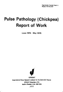 Pulse Pathology (Chickpea): report of work, June 1978-May 1979 ...