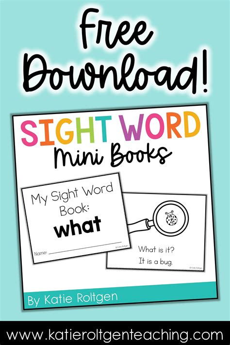 Free Sight Word Mini Book | Sight word books, Sight words printables ...