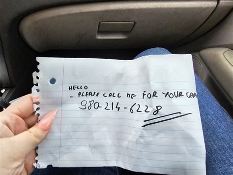 Note left on my car : r/tampa