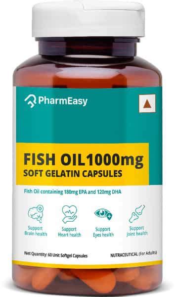Buy PHARMEASY FISH OIL 1000MG SOFT GELATIN 60 CAPSULES Online & Get ...