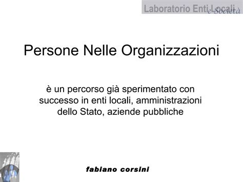 PNO persone nelle organizzazioni | PPT