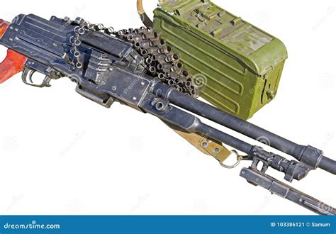 PK Machine Gun Kalashnikov on White Stock Image - Image of hate, forces ...