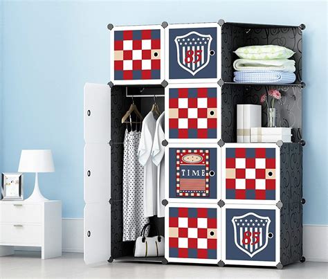 Anvera Foldable Wardrobe Clothes Organizer Foldable with Doors. 10 Cube ...