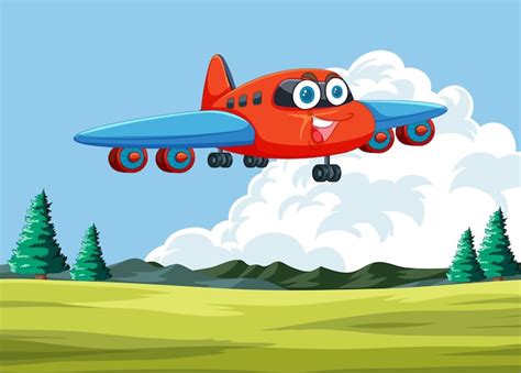 Airplane flying cartoon Images - Free Download on Freepik