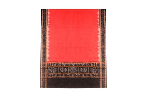 Pure Cotton Special Sambalpuri Dupatta in Orange and Black color.