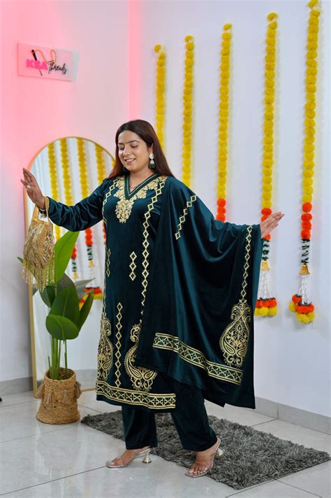 Green Festive Velvet Suit – KSA Threads