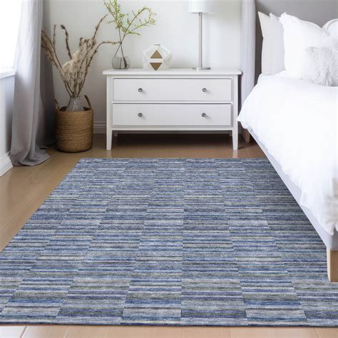 Addison Rugs Chantille Indoor/Outdoor Transitional Stripes Navy ...