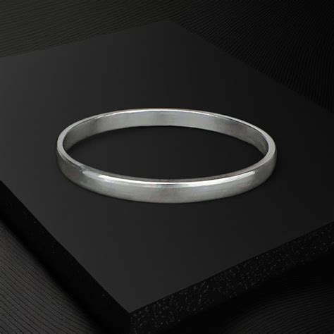 Jointless Pure Silver Plain Bangle - chandi ka bejod kada – Karizma Jewels