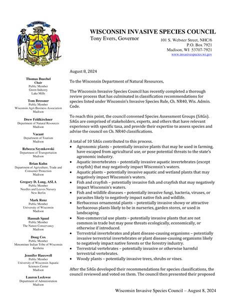 Wisconsin Invasive Species Council | | Wisconsin DNR