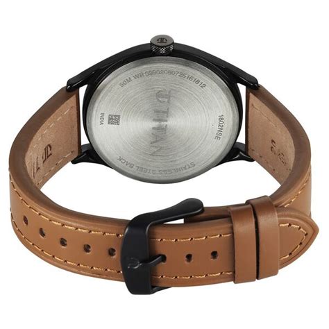Buy Online Titan Neo Basics Analog with Beige Dial Brown Leather Strap ...