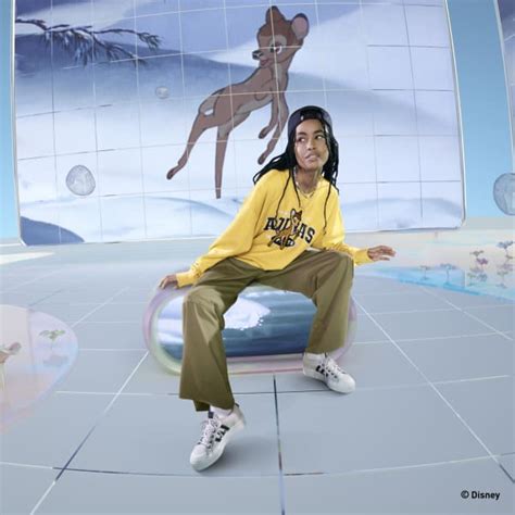 adidas Women's Lifestyle DISNEY BAMBI GRAPHIC SWEATER - Yellow adidas US