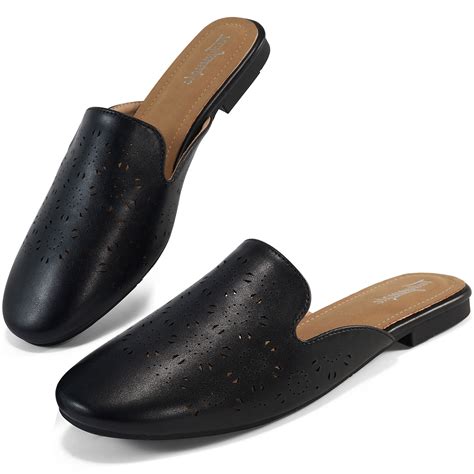 Ecetana Womens Mules Dressy Flats Shoes Slip On Slides Backless Loafers ...