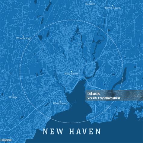 New Haven Ct City Vector Road Map Blue Text Stock Illustration ...