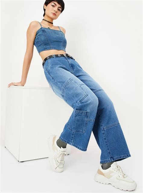Buy Women Workwear Fit Washed Jeans Online at just Rs. 1399.0 ...