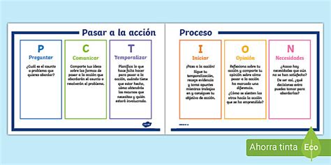 Póster: El proceso de pasar a la acción - PEP (PYP)