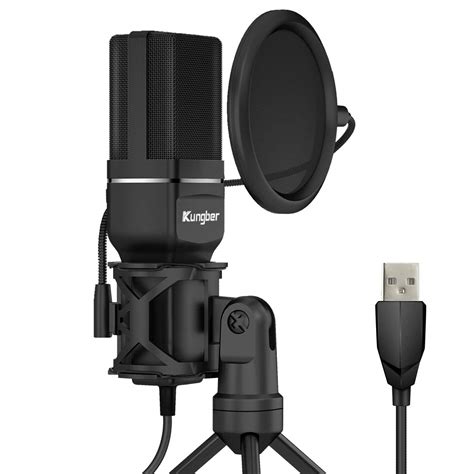 Kungber USB Microphone Condenser for Computer, Gaming Recording PC Mic ...