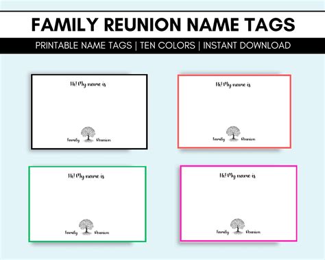 Family Reunion Name Tags, Printable Family Reunion Name Tags, Family ...