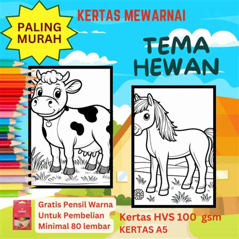 Jual Gambar Mewarnai Ukuran A5 / KERTAS MEWARNAI / COLORING BOOK / TEMA ...