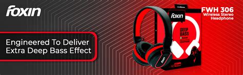 Foxin FWH-306 Over-Ear Wireless Stereo Headphone (Black Red) : Amazon ...