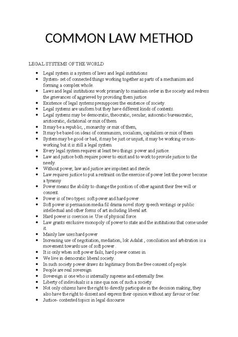 Common LAW Method - fdhbguhifhdubflhfjnblnfjd - COMMON LAW METHOD LEGAL ...