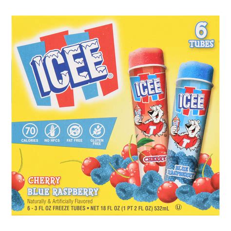 ICEE Cherry Blue Raspberry Tube, 18 oz, 6 Count (Frozen) - Walmart.com