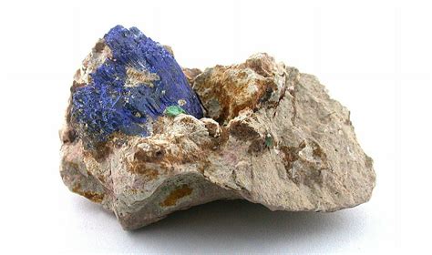 3 x 1 4/5 x 1 3/5 Inch Congo Africa Azurite Crystal In Host Rock ...