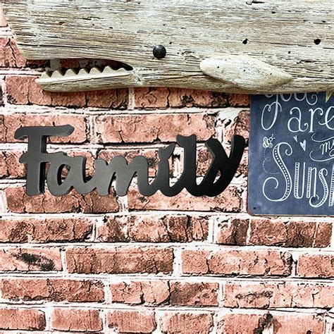 Buy GAPLUM Black Hanging Wood Words Family Cut-Out Block Letters Sign ...