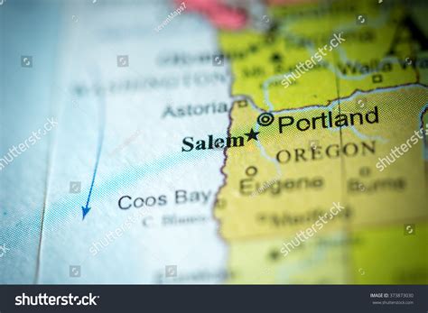 Closeup Salem Oregon On Political Map Stock Photo 373873030 | Shutterstock