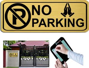 Klowage No Parking Golden High Grate Acrylic Sign Board Emergency Sign ...