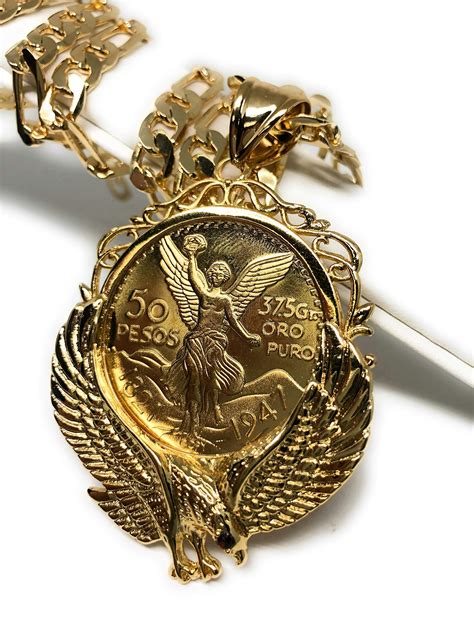 Gold Plated Mexican Coin Centenario Mexicano con Aguila Replica Oro ...