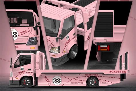 COOL CAR H300 Flatbed Transport Trailer - Pink Pig Livery | Miniature Store