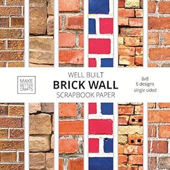 Buy Well Built Brick Wall Scrapbook Paper: 8x8 Wall Background Design ...