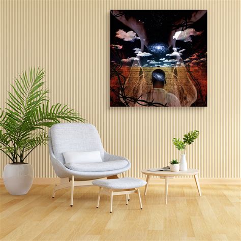Western America Abstract With Deformed Cow Skull Canvas Painting ...