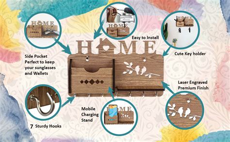 Sehaz Artworks Key Holder for Home Decor Stylish | Wooden Key Stand ...