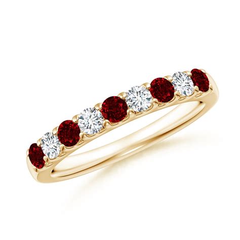 S 10K Gold Ruby And Diamond - 0.17ct Ruby 0.16ct Diamond Stackable ...