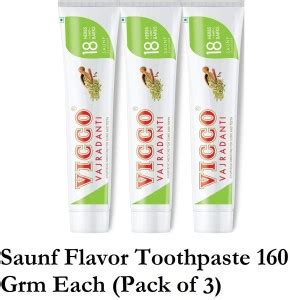 VICCO Vajradanti Tooth Paste Saunf Flavour (160 grm x 3 Pc) Toothpaste ...