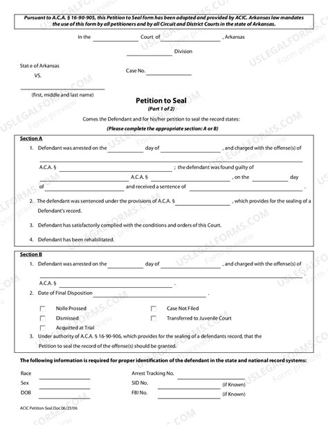 Arkansas Petition for Expungement | US Legal Forms