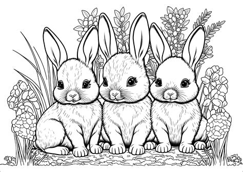 Coloring Page of a Bunny: Unleash Your Creativity and Bring Adorable ...