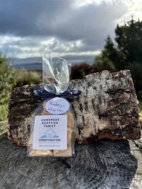 Raspberry and White Chocolate Homemade Scottish Tablet 125g - Donnie's ...