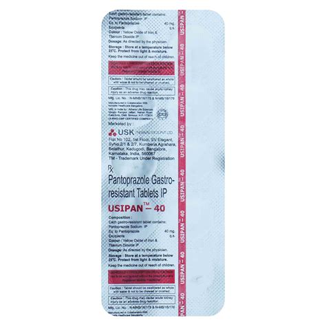 Usipan-40 Tablet | Uses, Side Effects, Price | Apollo Pharmacy