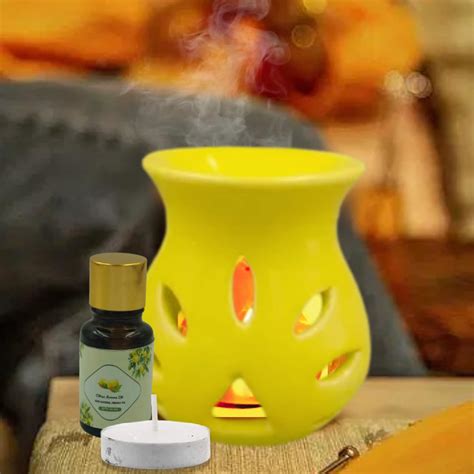 Expleasia, Exuberant & Luxury Decor Small Ceramic Aroma Yellow Diffuser ...