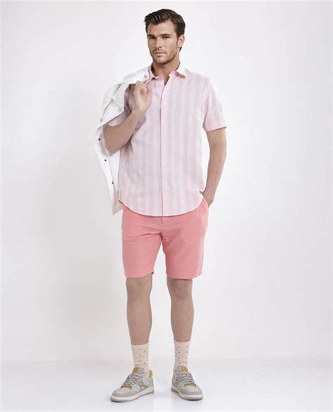 Rare Rabbit Men Pinto-25 Light Peach Cotton Fabric Drawstring Closure