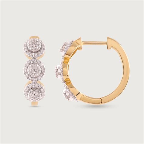 Leafy Luxe Gold & Diamond Hoop Earrings