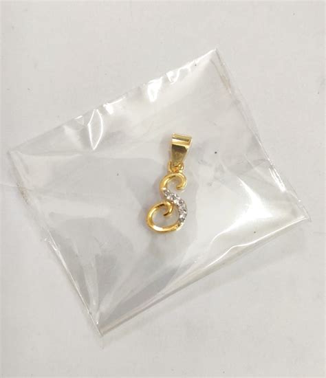 Mahi Initial Letter S Alphabet White Cubic Zirconia Unisex Pendant ...