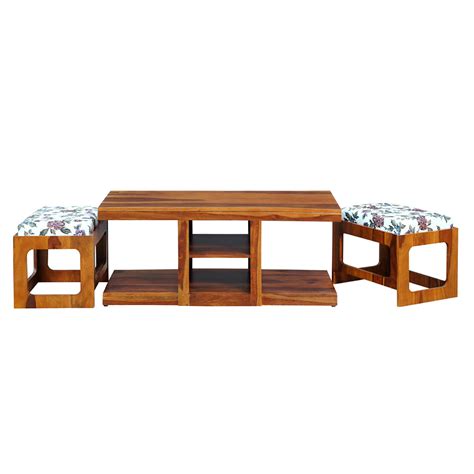 Halifax Sheesham Wood Coffee Table Set in Honey Finish– WOODPEEL ...