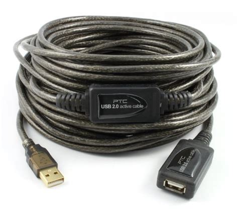 PTC - 20 Meters (64 Feet) USB 2.0 Active Extension / Repeater Cable A ...