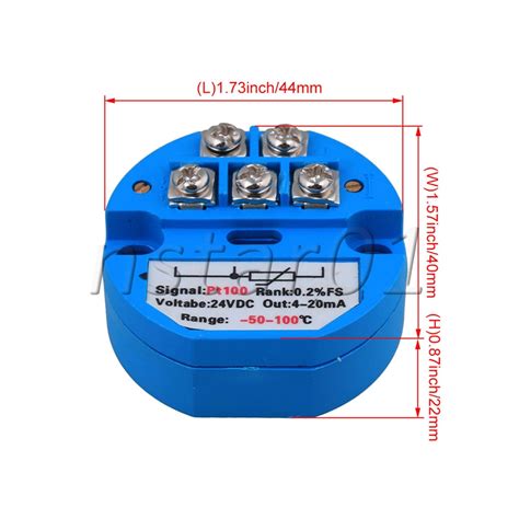 RTD PT100 Temperature Sensors Transmitter Blue | Ubuy India