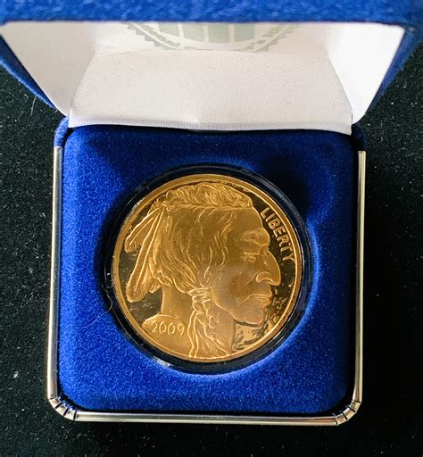 2009 AMERICAN INDIAN BUFFALO $50 DOLLAR GOLD PROOF COPY COIN, 24K GL IN ...