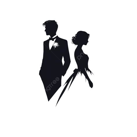 Wedding Silhouette Bride And Groom, Wedding Clipart, Bride Clipart, Bride And Groom Clipart PNG ...