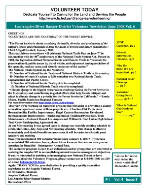 Fillable Online mtlowe Los Angeles River Ranger District Volunteer ...